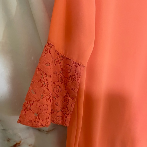 Van Heusen Orange Lace Sleeve Blouse - Picture 2 of 4